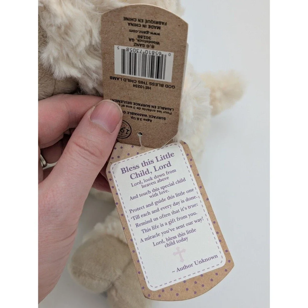 NWT Plush Serenity Lamb GANZ Cross Christening Baptism 10